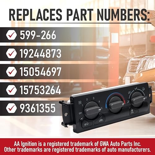 AC Heater Climate Control Module by - 15054697 - Without Rear Defogger Button