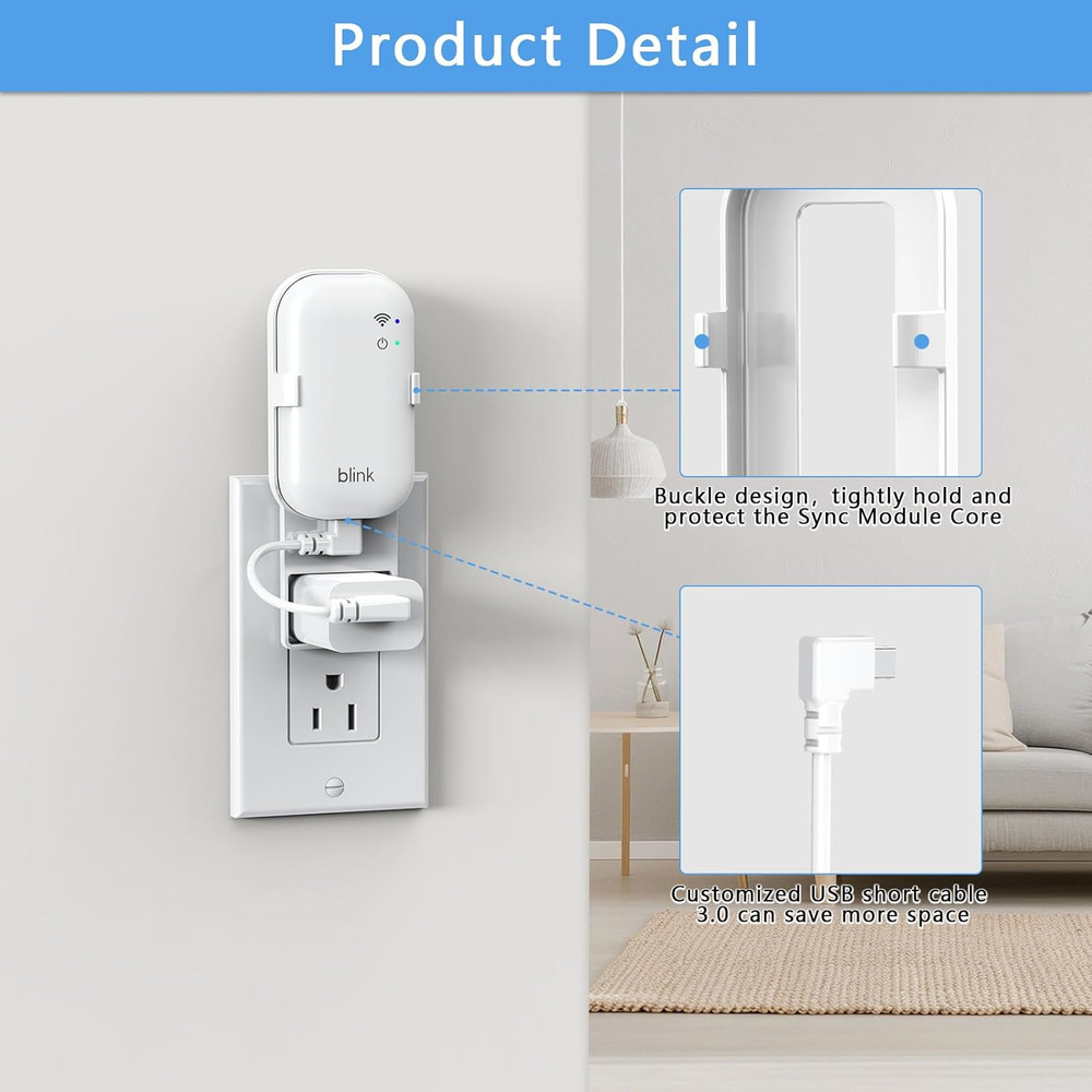 Outlet Wall Mount for Blink Sync Module Core, Sync Module Mount Holder for Blink