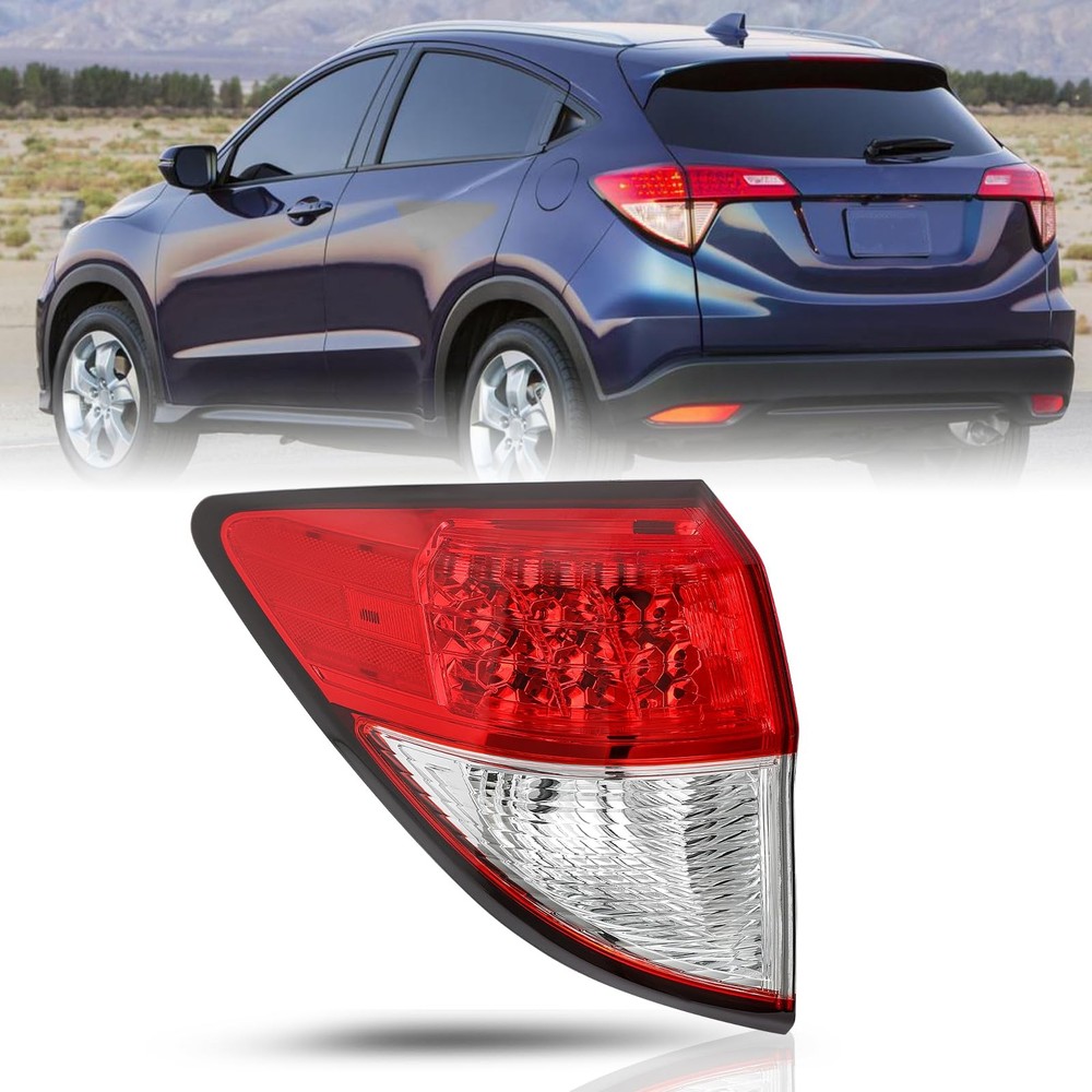 LED Tail Light Assembly for 2016-2022 HRV Left Driver Side Red Clear