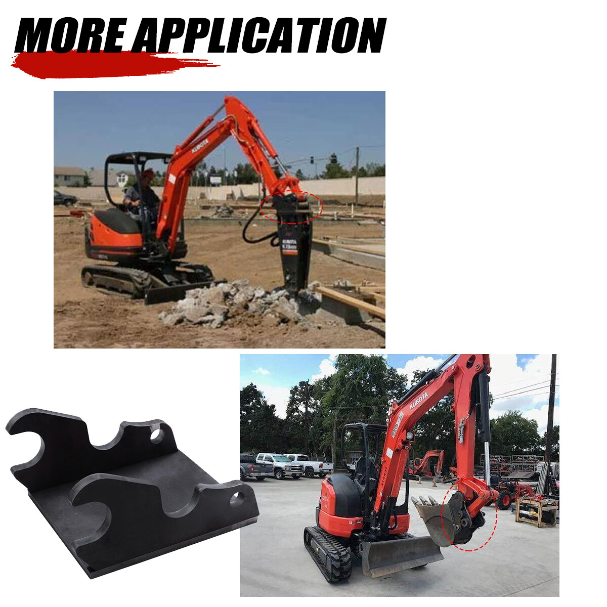 For Kubota Excavator Quick Attach Bucket Ears U35 KX040 KX71 KX91 KX121 KX033