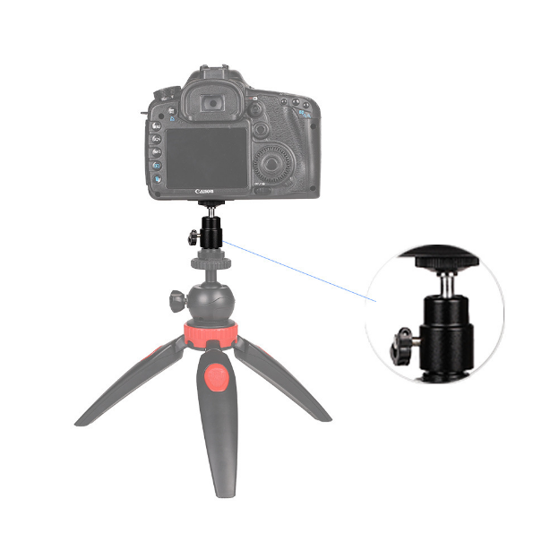 2PCS Camera Tripod LED Light Flash Bracket 1/4 Hot Shoe Adapter Cradle Ball Head