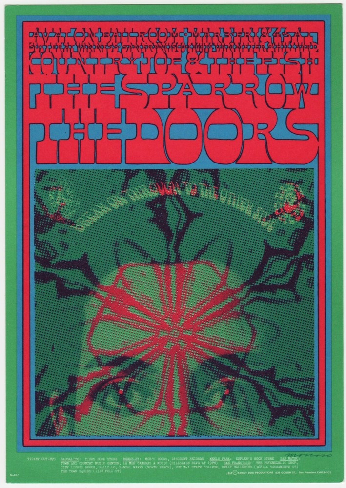 2 Original  DOORS Family Dog Concert  Postcards FD 50-84 incredible artwork NM!!