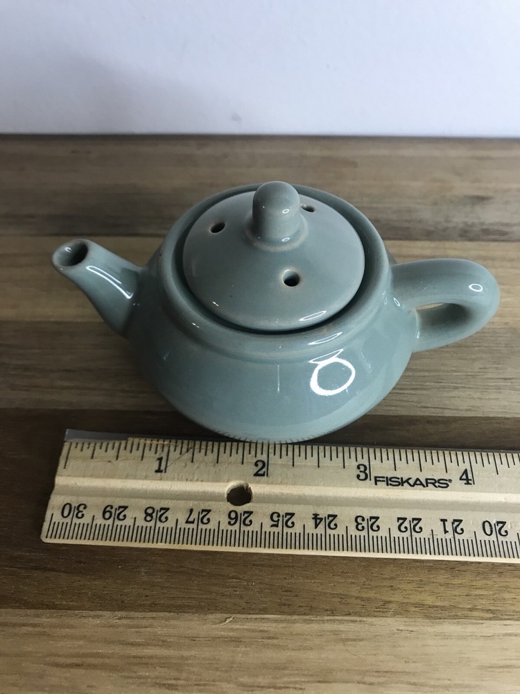 Miniature Green/Blue Glaze Ceramic Teapot