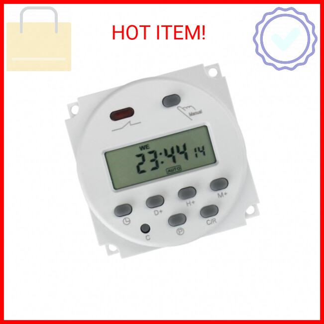Baomain CN101A DC/AC 24V Digital LCD Power Programmable Timer Time Switch Relay
