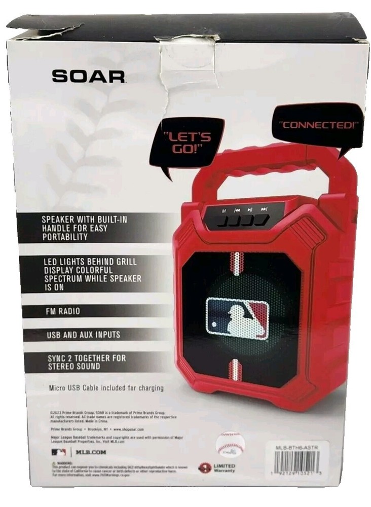 Soar Houston Astros Bluetooth Wireless Speaker LED Lights