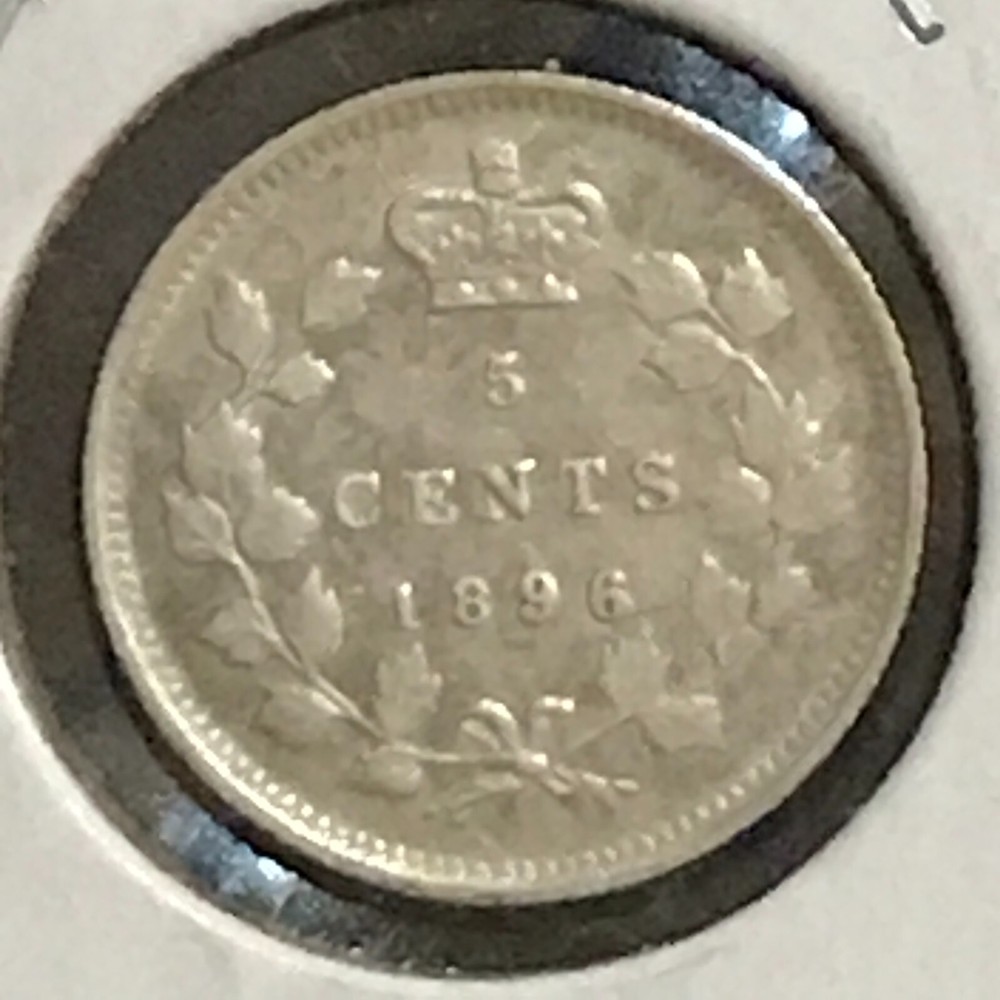 Canada 5 Cents KM 2 XF 1896