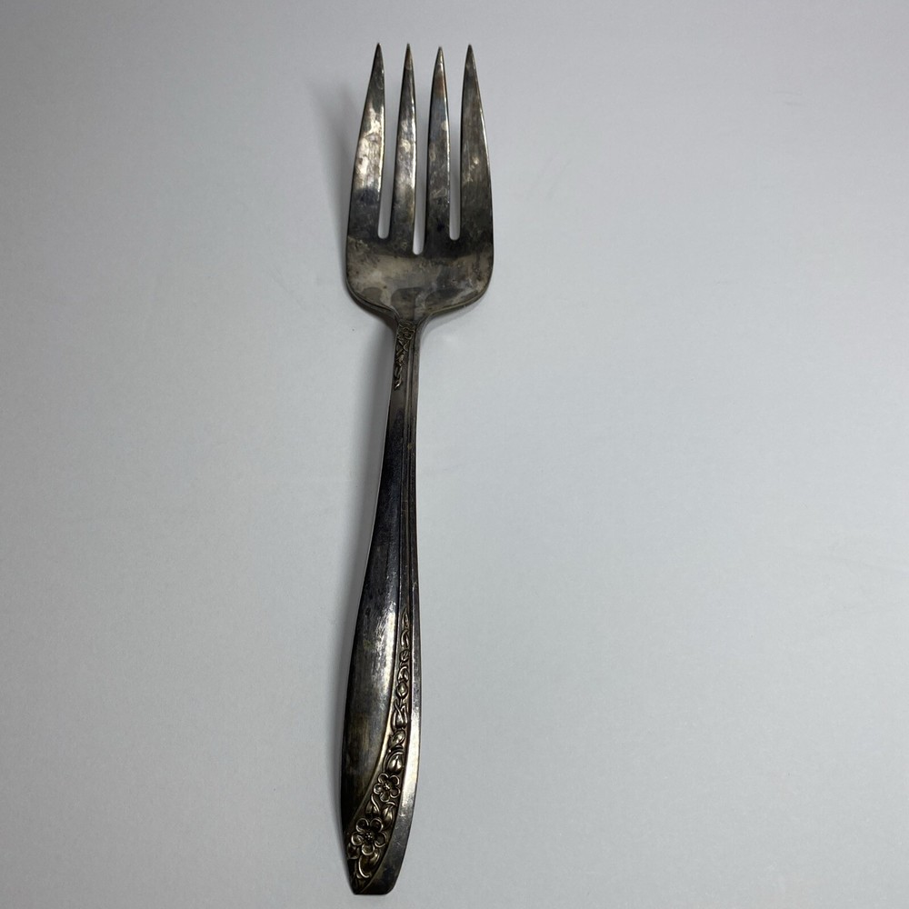 WM Rogers Starlight Pattern Serving Fork & International Silver Serenity Spoon