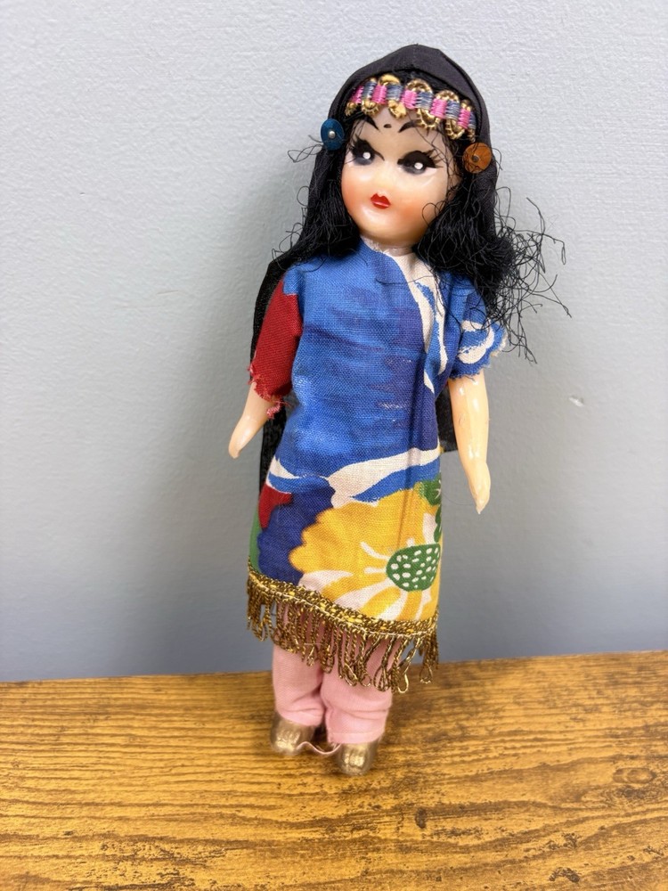 Vintage Middle Eastern Arabic Souvenir Doll Handmade Plastic