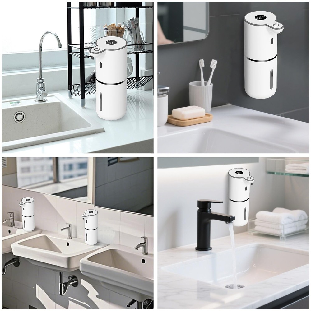 OHIFAST Automatic Liquid Soap Dispenser Touchless, USB Rechargeable White