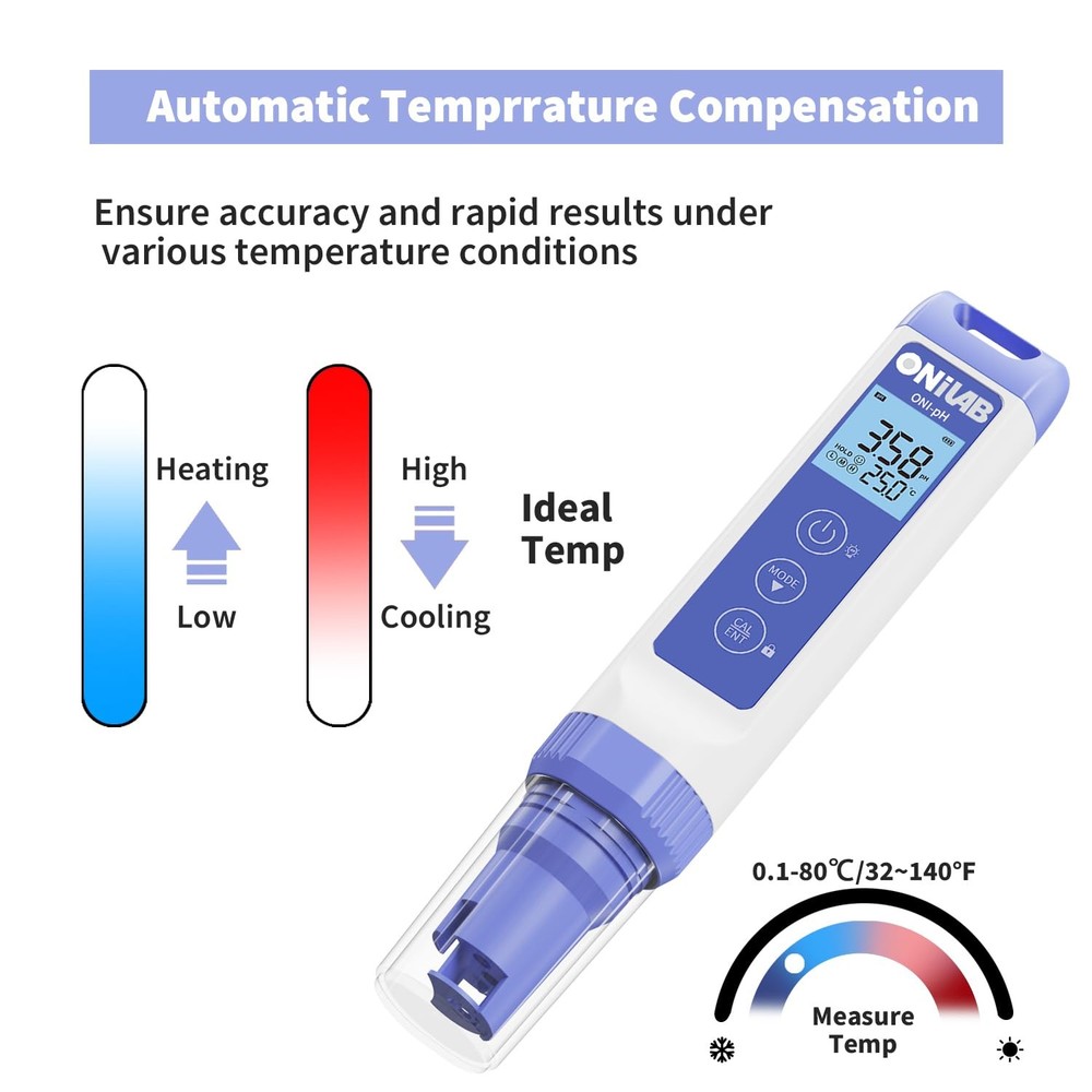 Digital pH Meter,0.01pH High Accuracy Pen Type pH Tester Kit,Waterproof, Auto...