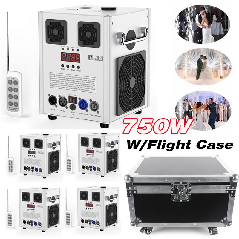 750W Cold Spark Machine Stage Effect DMX Firework Machine Bar Wedding Show+Case