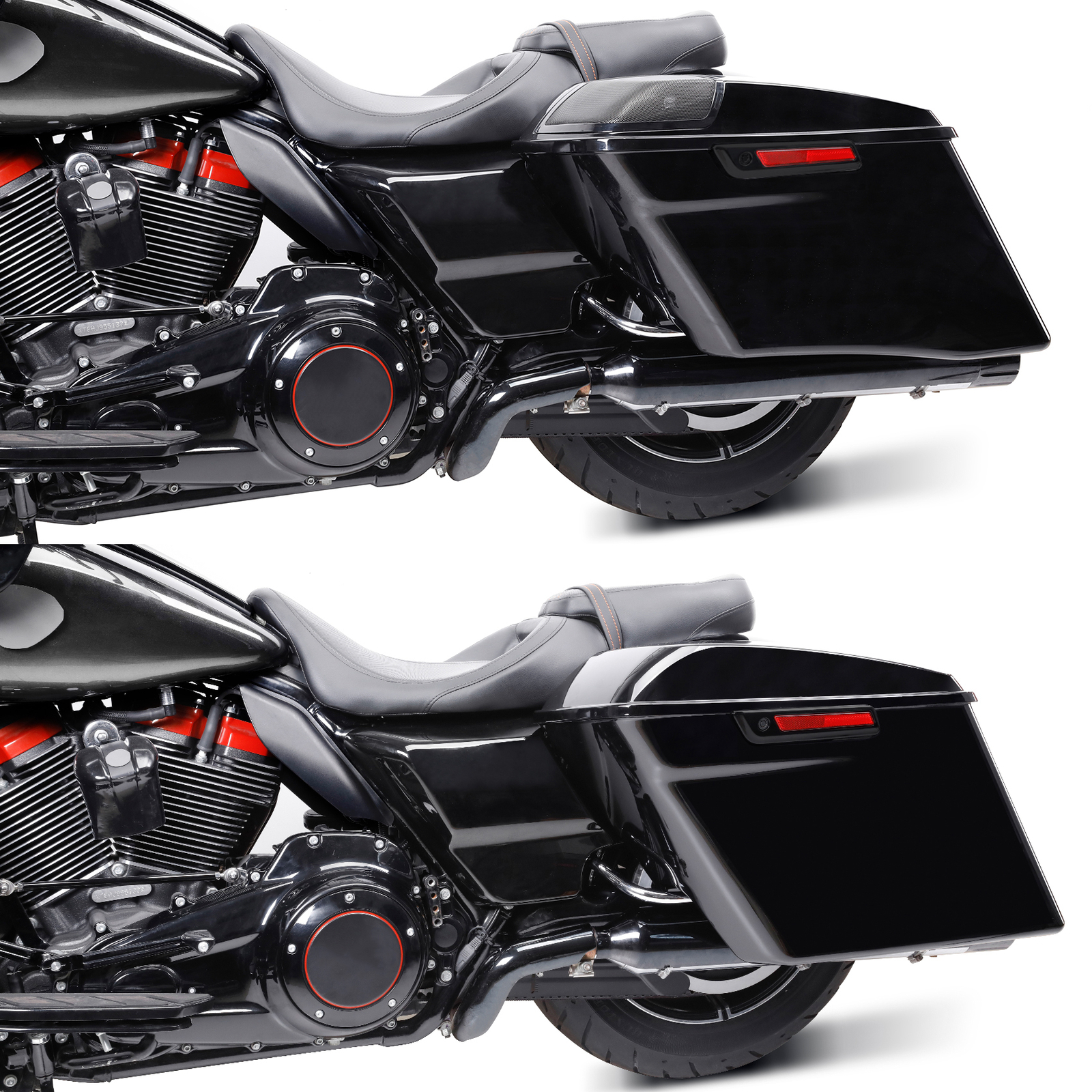 Black 4" Extended Hard Saddlebags Fit For Harley CVO Street Road Glide 2014-2024