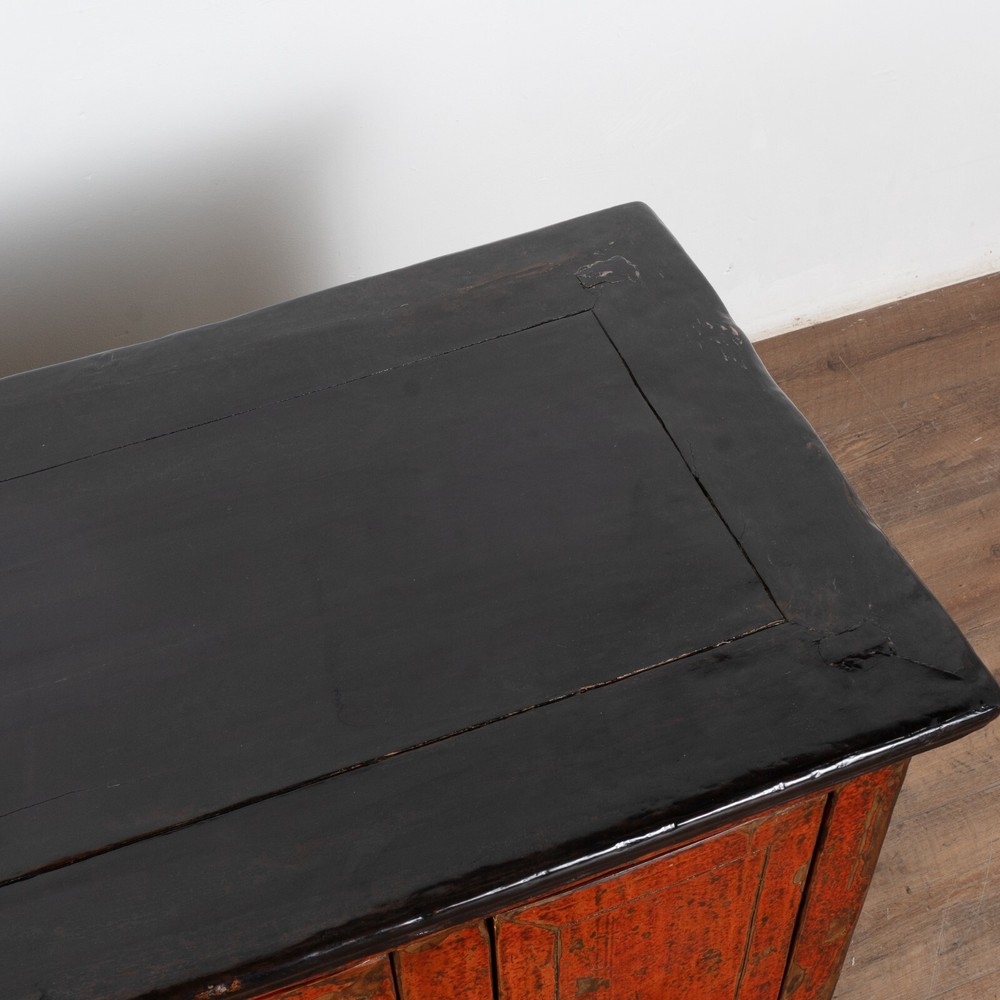 Small Red Chinese Console Sideboard, circa 1880
