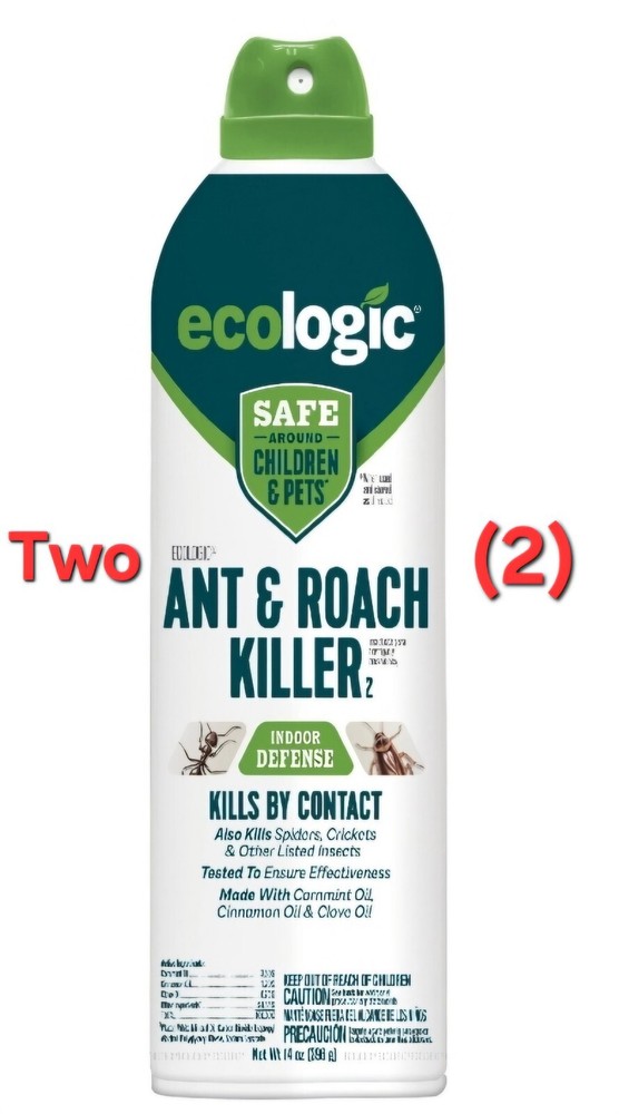 Ecologic Ant & Roach Killer Aerosol Spray, 14oz, Kid/Pet Safe