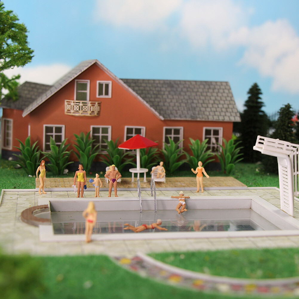 Evemodel 40pcs HO Scale 1:87 Swimming People Seaside Visitors Figures P8720