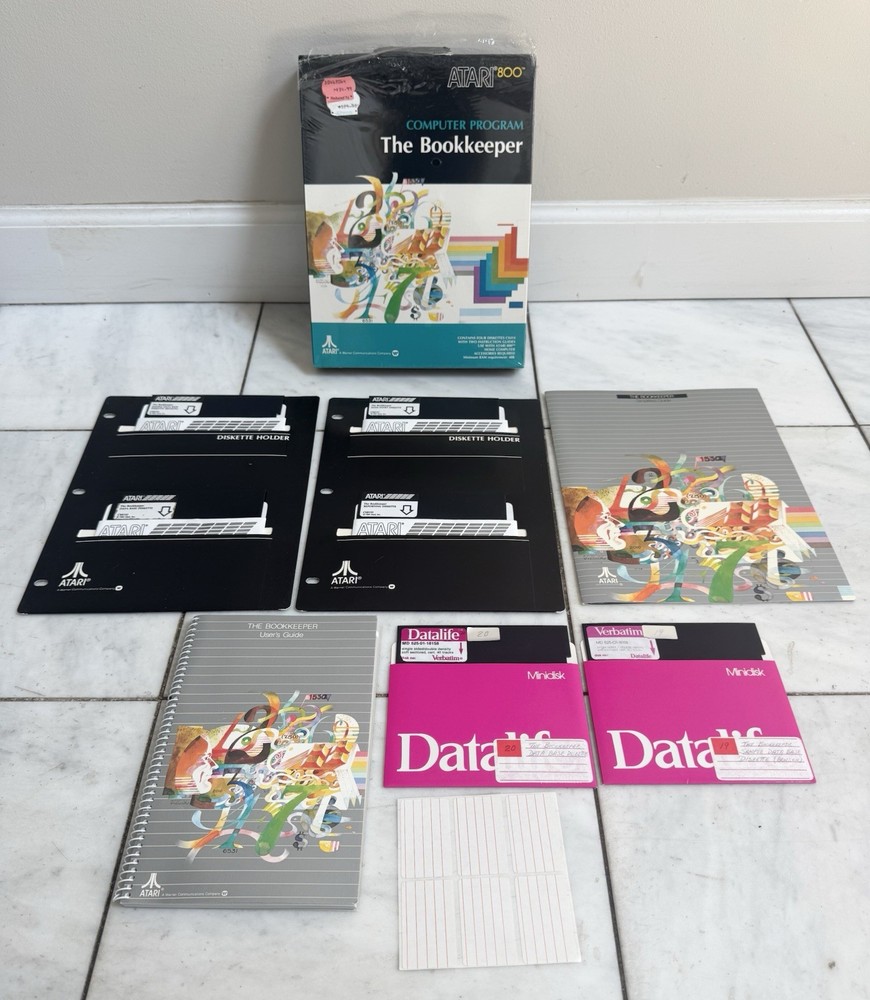 Vintage Atari 400 800 Computer Program The Bookkeeper CX414 Complete