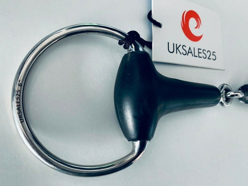 Eggbutt Single Jointed Snaffle Bit with Rubber & SS (UKSALES25® Horse Bits)