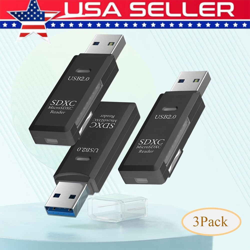 3Pcs USB 3.0 SD Card Reader for PC Micro SD to USB Adapter CardReader for Camera