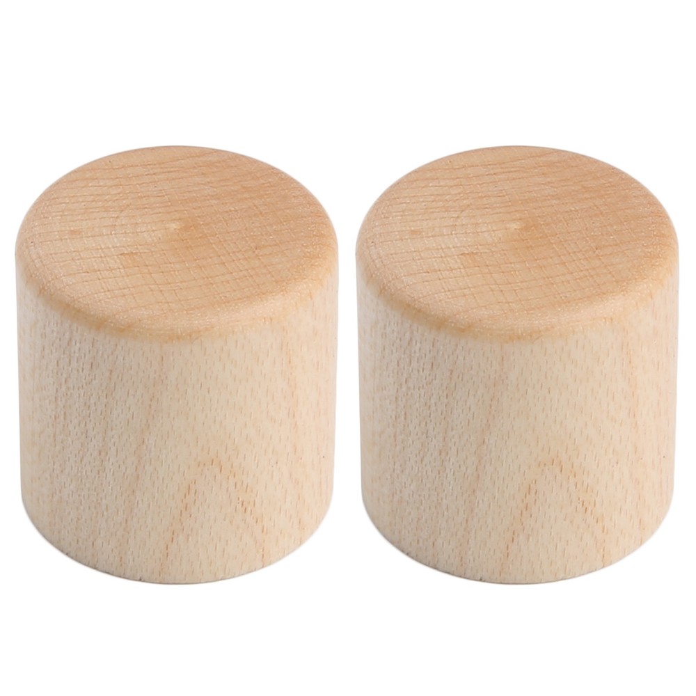 KAISH 2 Maple Wood Flat Top Dome Knobs Guitar Bass Wood Barrel Knobs