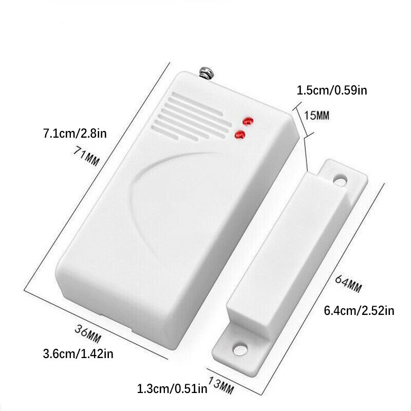 100M Wireless Door Window Alarm Panel Magnetic Contact Sensor 433MHz Code 1527