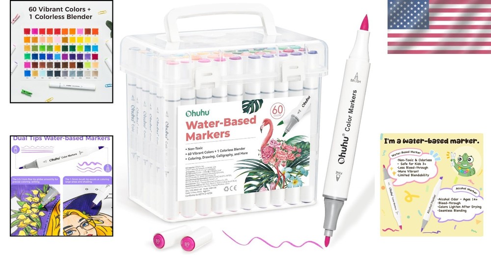 Non-Toxic Water-Based Coloring Markers Set