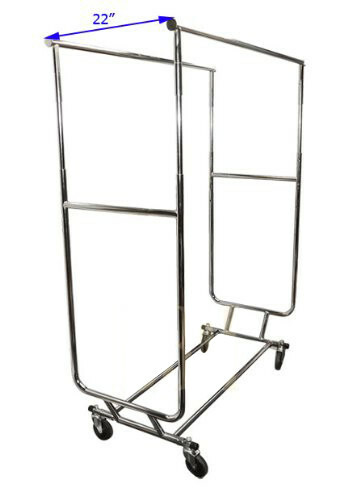 Double Bar Adjustable Parallel Clothes Rack w/ SWIVEL WHEELS
