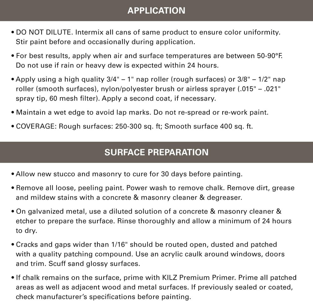 Self-Priming Masonry, Stucco and Brick Paint, Interior/Exterior, Flat, Gray, ...