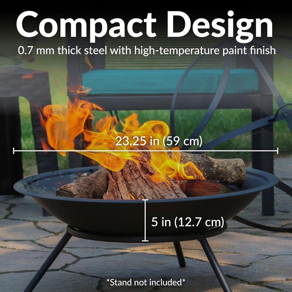 Outdoor Fire Pit Bowl Replacement Insert for DIY Ring or Existing Stand