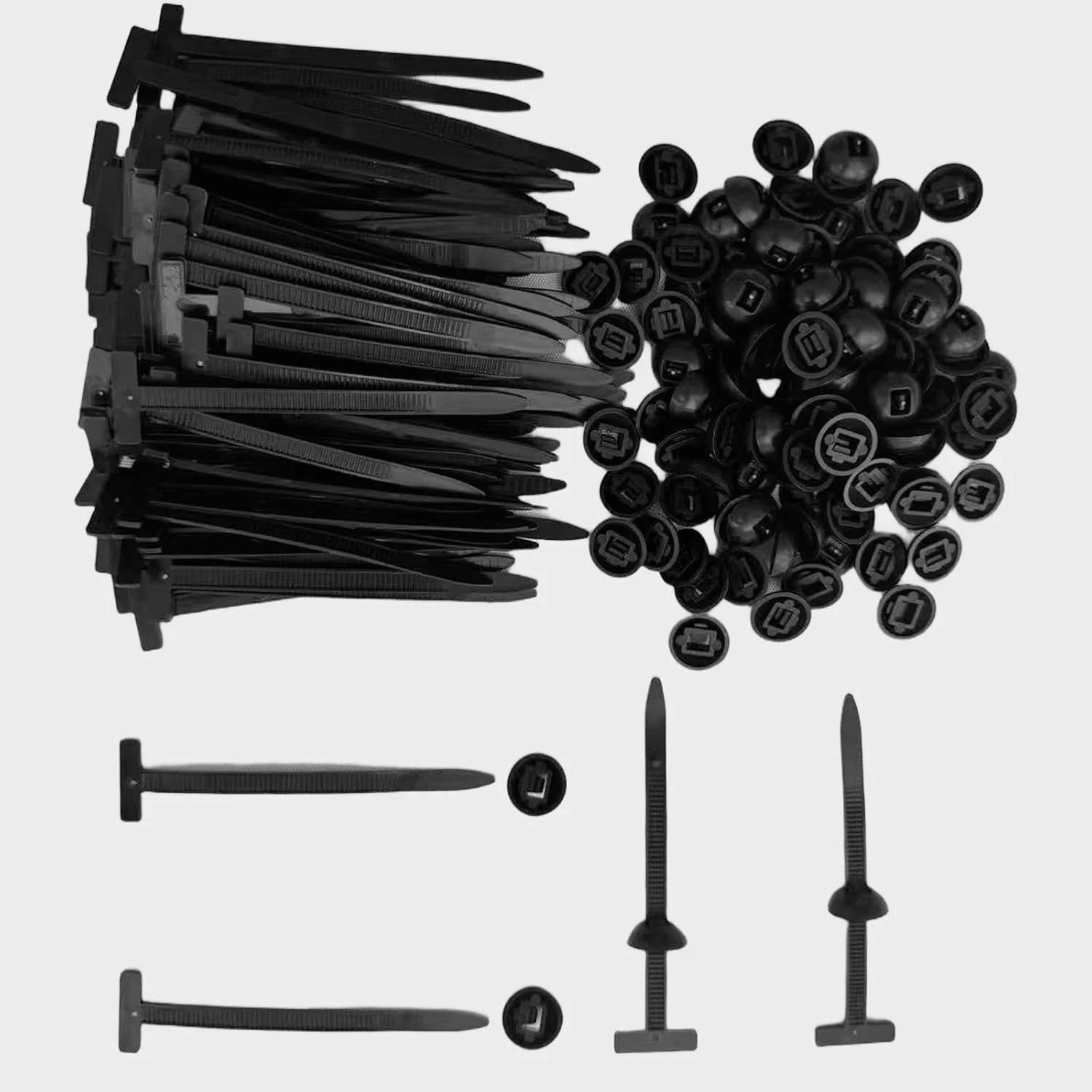 100PCS Nylon Universal Cable Heavy Duty Tie Buckle Self Locking Zip Ties Holder