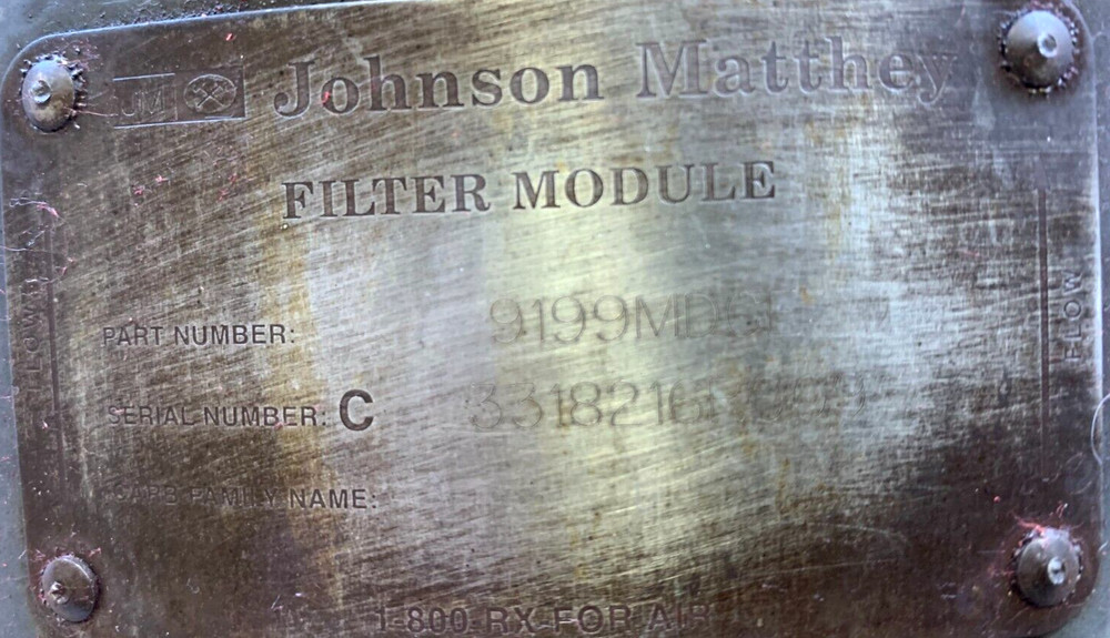 JOHNSON MATTHEY FILTER MODULE, P/N 9199MDCI