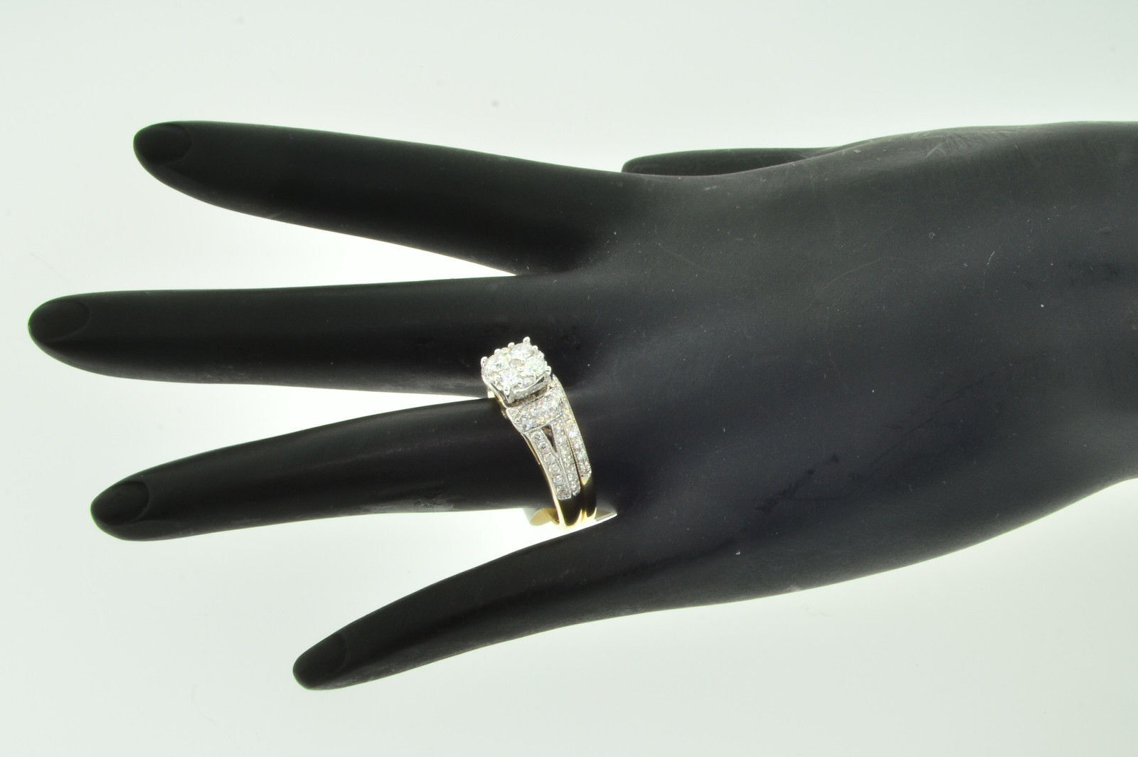 Diamond Bridal Set Engagement Ring & Wedding Band 14K Yellow Gold 1.25 Ct