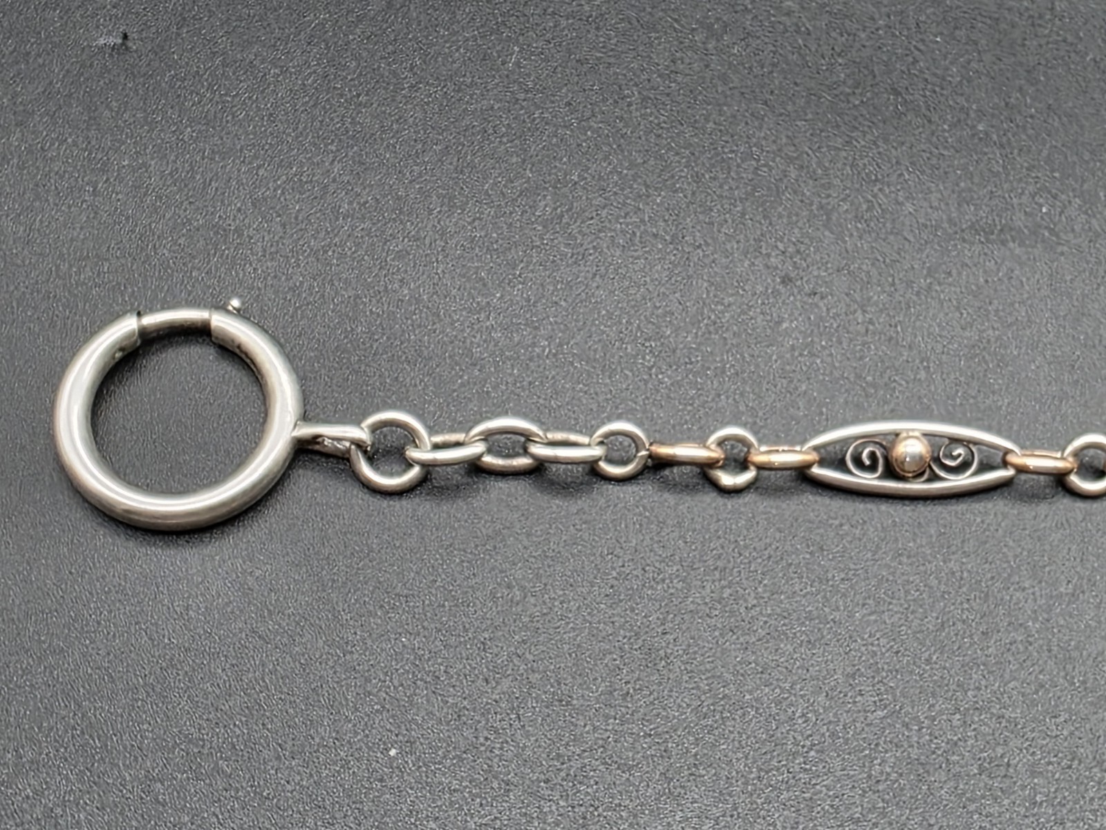 Antique Belle Époque Gilt Silver Pocket Watch Chain Albertina France c1900