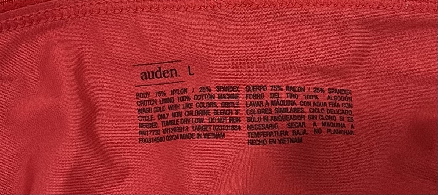 Auden Red Satin Cheeky Panties- 2 Pair, Size Large (12-14) String Bikini-New