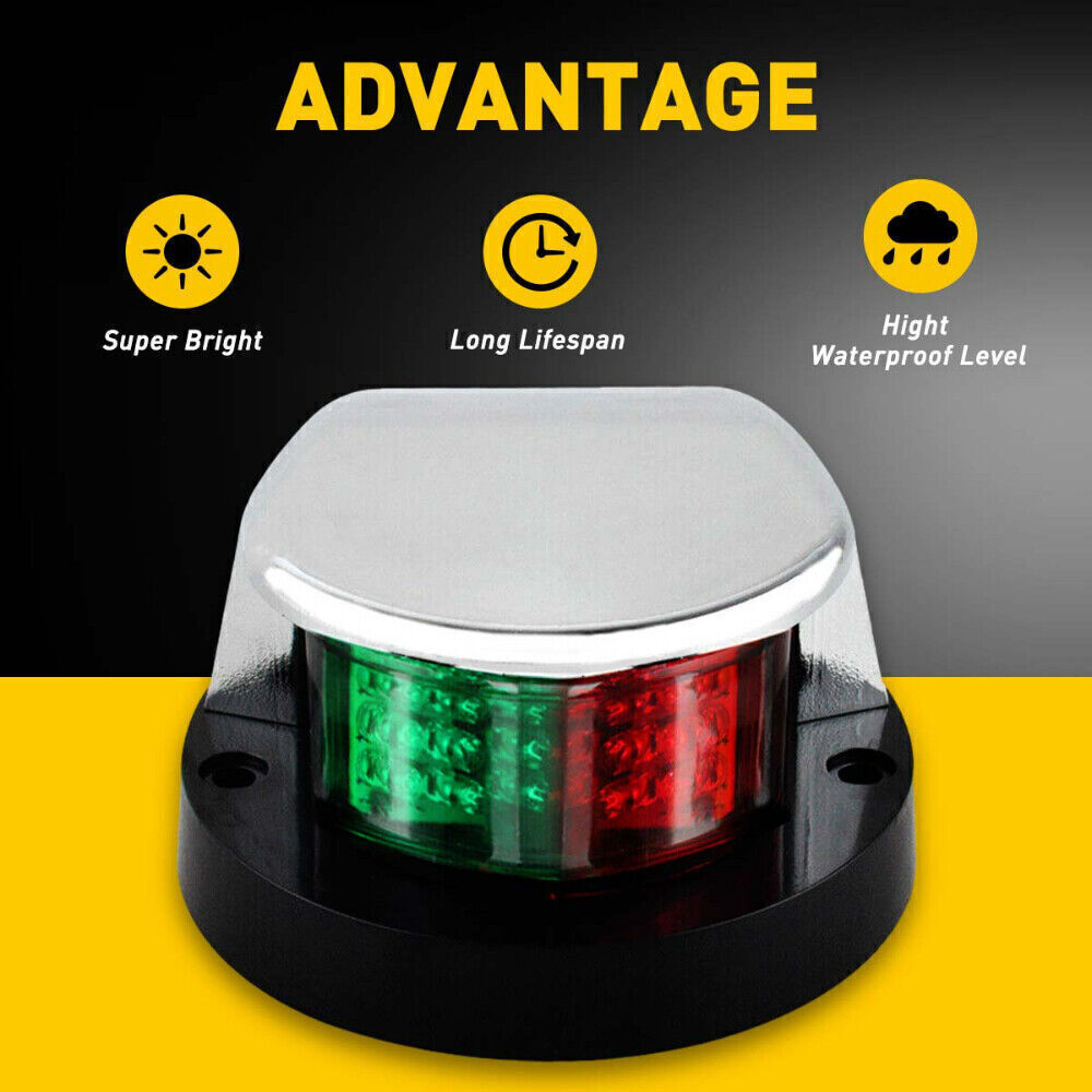 For Boat Navigation Lights Red-Green LED Marine Navigation Light Boat Bow Lights