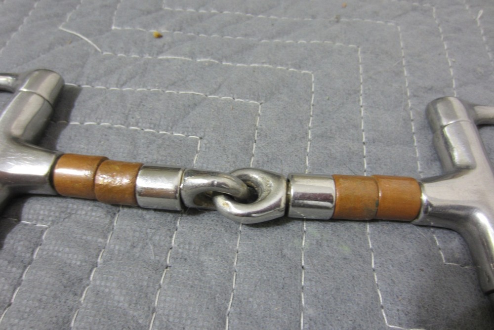 5" D Ring Horse Stainless Steel Snaffle Bit w/Copper Rollers