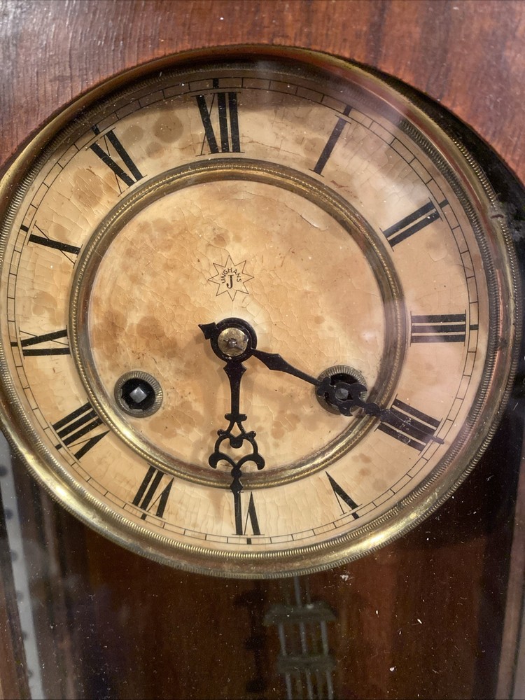 Antique Junghans German Large Solid Wood Wall Clock