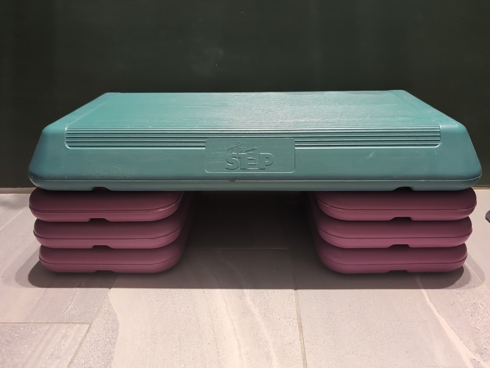 The Step Original Exercise 28" Aerobic Platform Stepper with Pink Risers