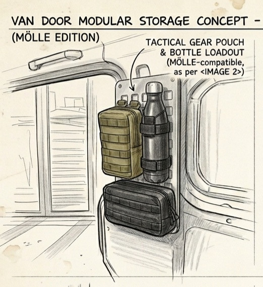 Molle panel Holder For KIA PV5 Cargo (Right)