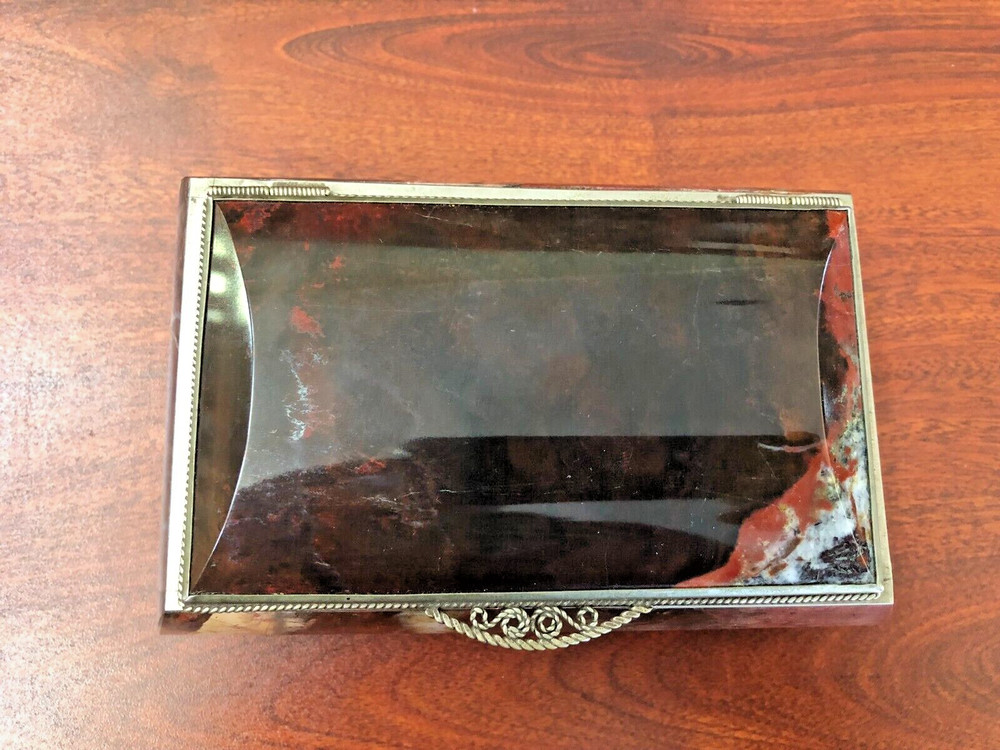 Vintage Russian Hinged Jasper Stone Box