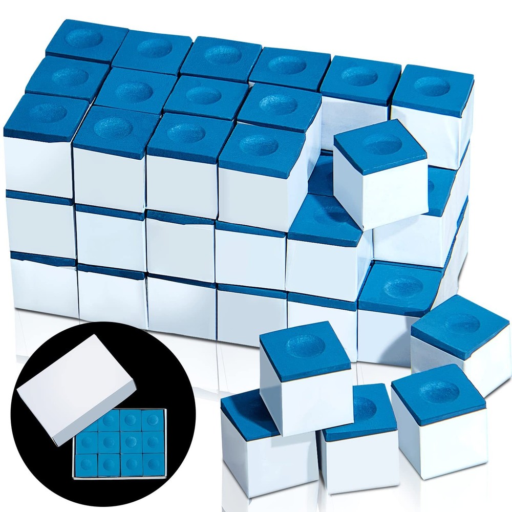 48Pc Billiard Pool Cue Tips Chalks Pool Table Cube Chalks Pool Table Accessories