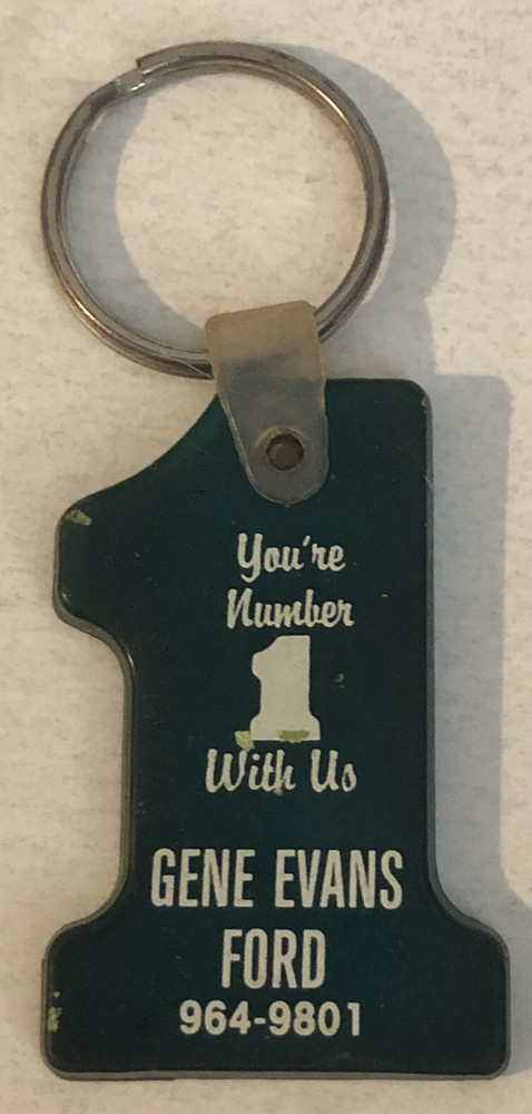 Jim Evans Ford Car Birmingham Vintage Keychain J1