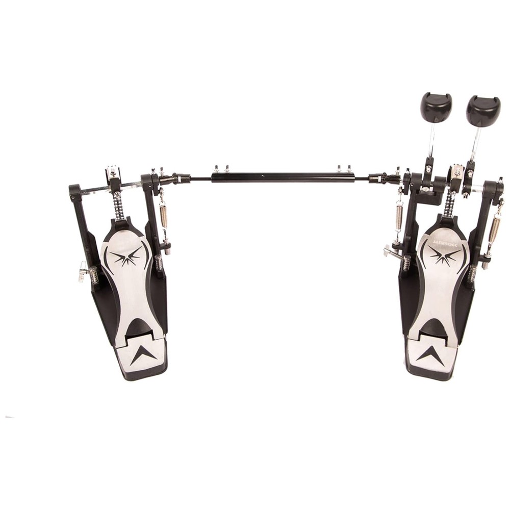 Versatile Double Drum Pedal with Adjustable Hammer and Secure Grip Stability