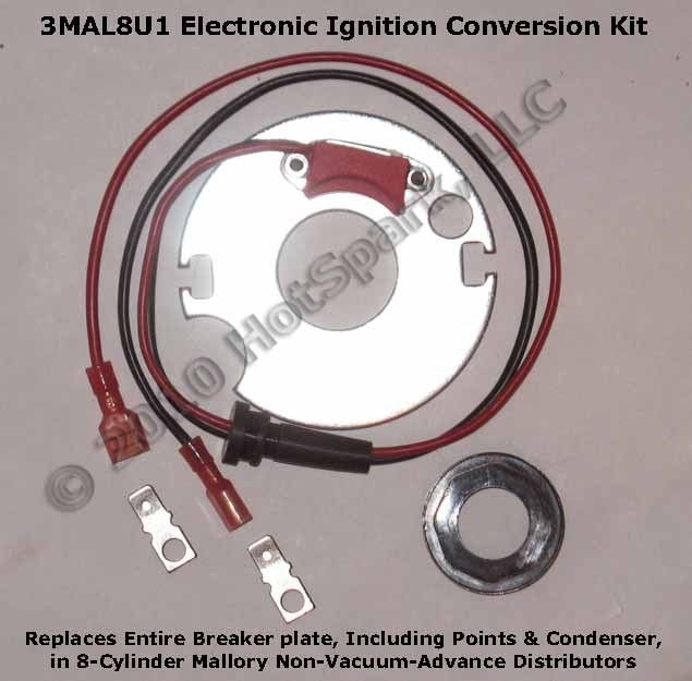 Electronic Ignition Conversion for 8-cyl Mallory Marine Distributors with Points