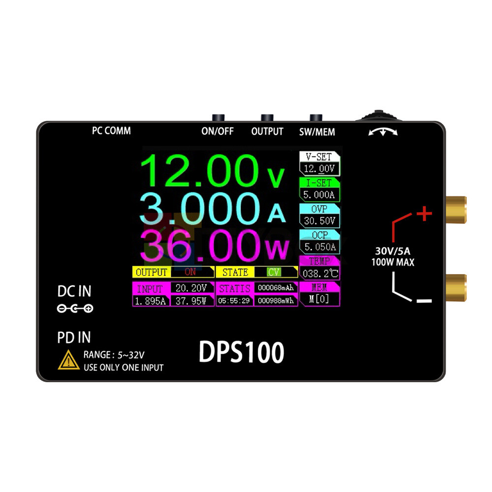 DPS100 100W Portable 30V5A Power Supply CNC DC Adjustable Programmable Regulator