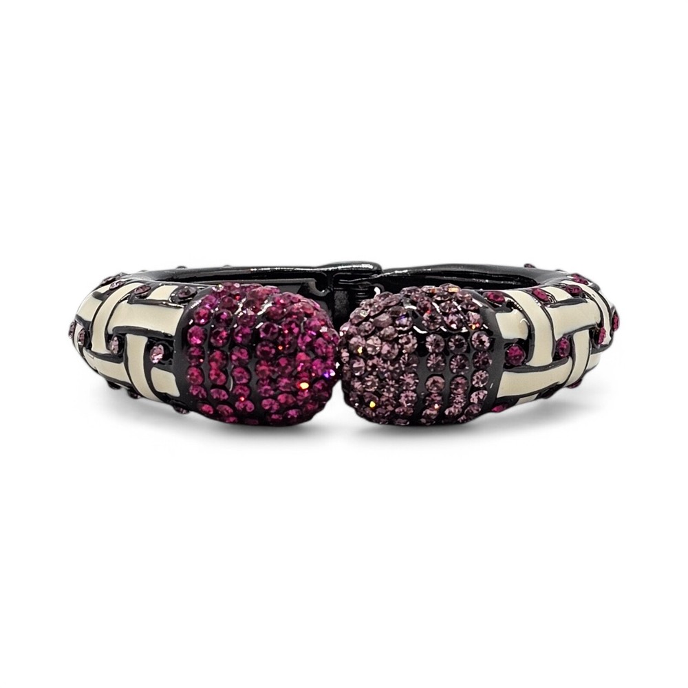 Kissable Multicolor Pave Crystal Hinged Cuff Bracelet