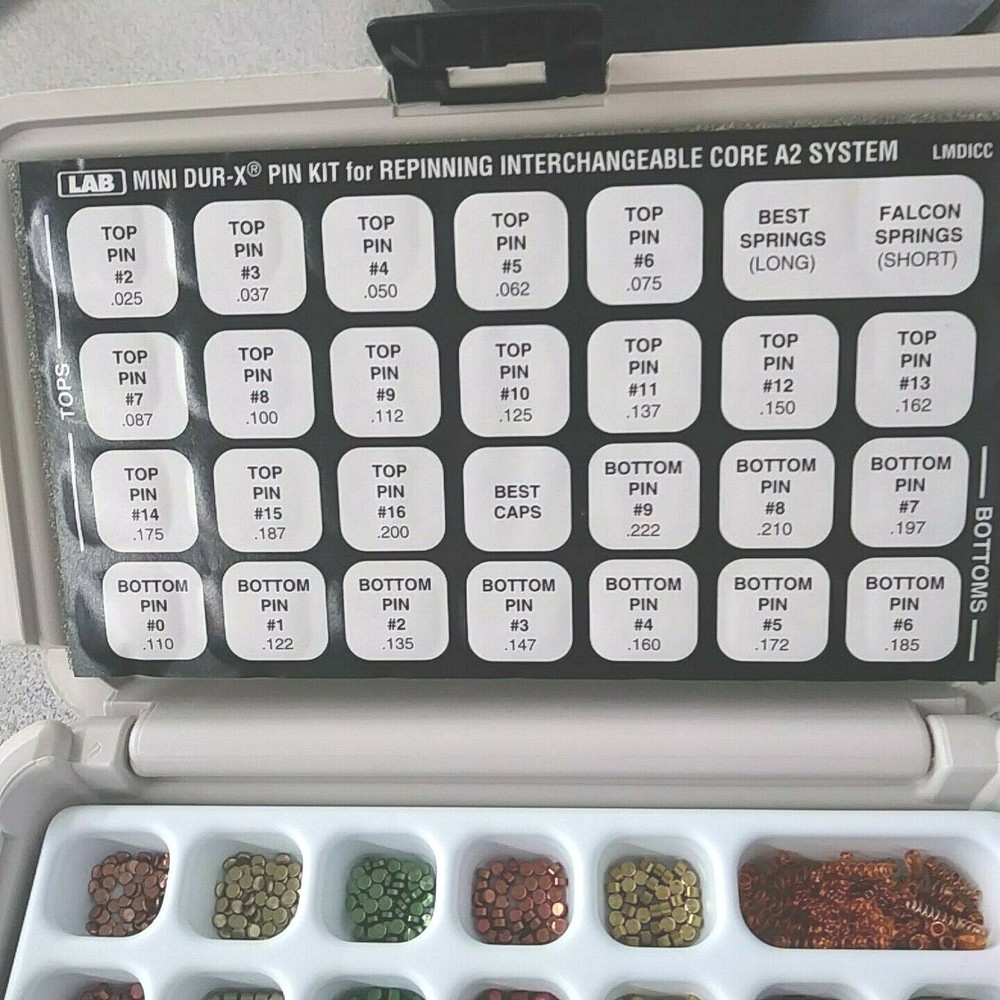 LAB Mini DUR-X LMDICC Pin Kit For Re-Pinning Interchangeable Core Lock Systems