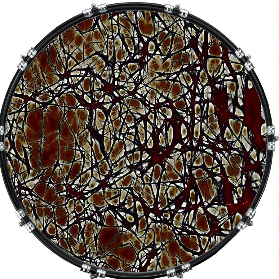 20" Custom Bass Kick Drum Front Head Skin Graphical Cells 2