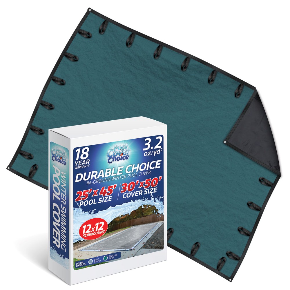 PoolCoverChoice Winter Swimming Pool Cover for 25 ft x 45 ft Rectangular Pool