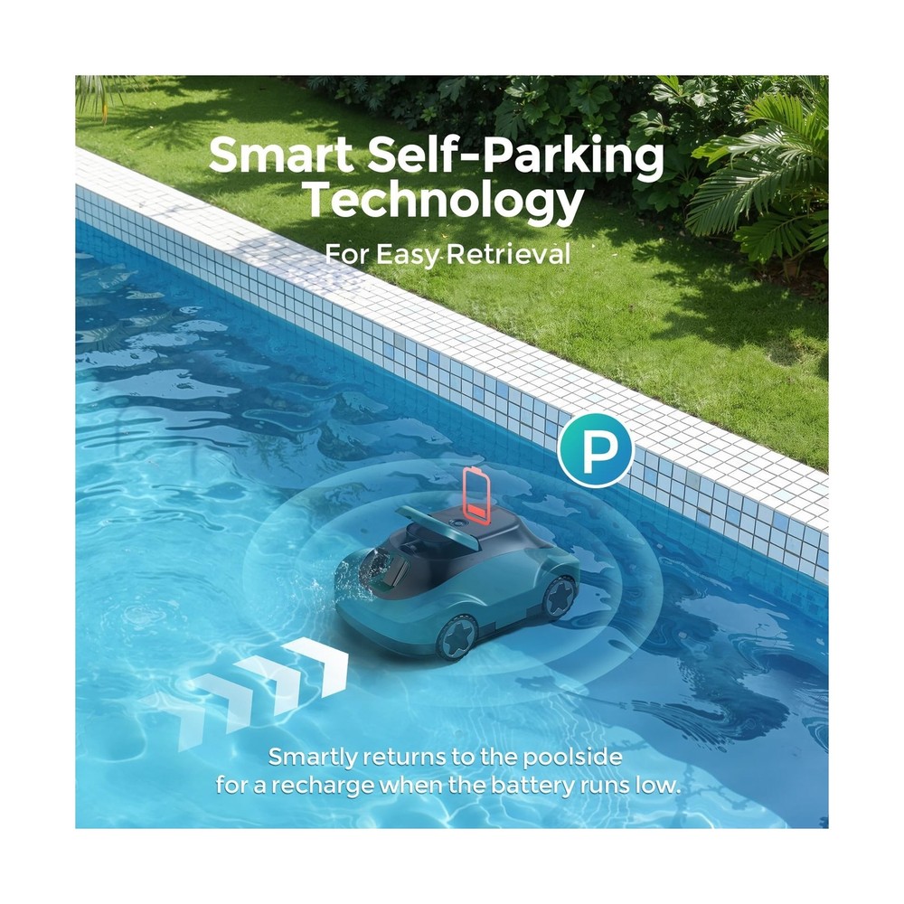 C5 Cordless Robotic Pool Cleaner with 180-Min Runtime, 2.7L Large Filter Bask...
