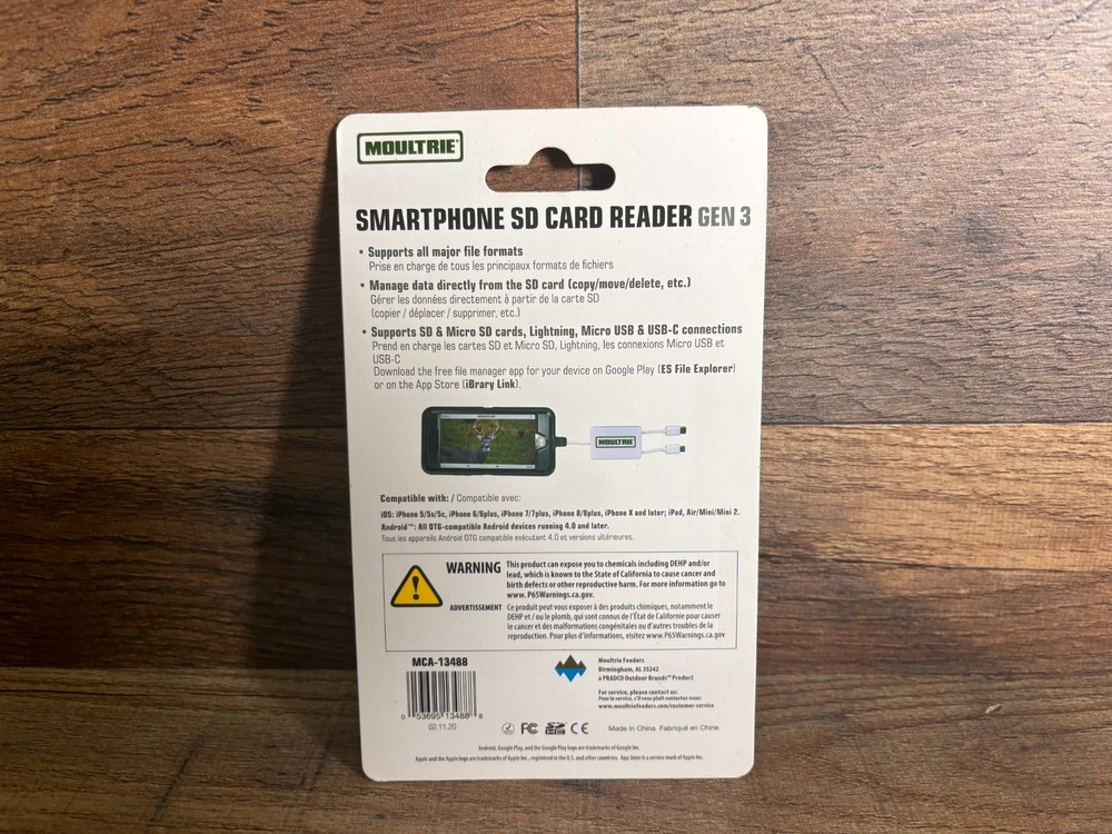 Moultrie Smartphone SD Card Reader GEN 3 NEW in package